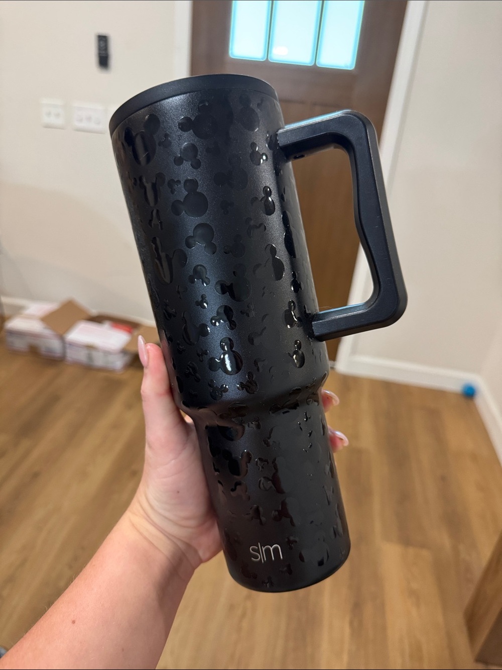 Simple Modern Black Travel Mug with Handle